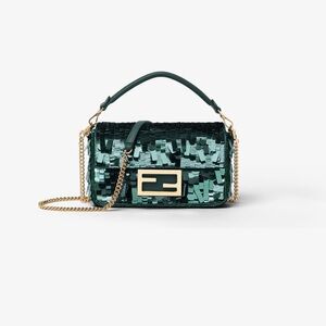 Fendi Green Sequin Mini Baguette